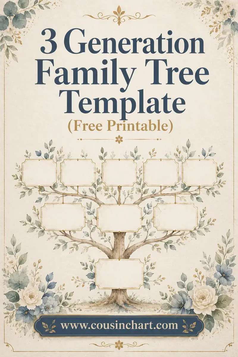 3 Generation Family Tree Template (Free Printable)
