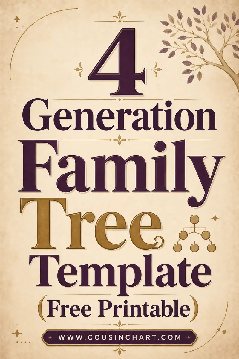 4 Generation Family Tree Template (Free Printable)