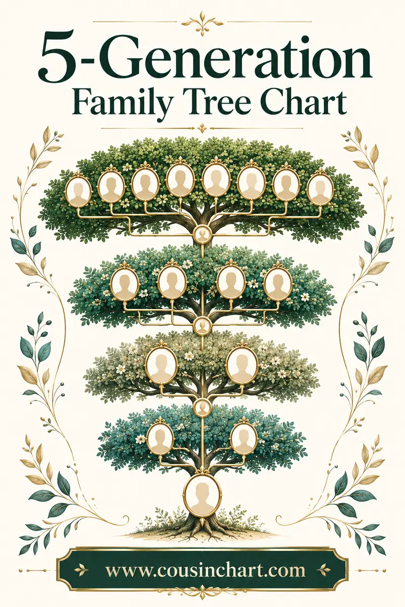 5 Generation Family Tree Chart: What It Holds and How to Fill It In