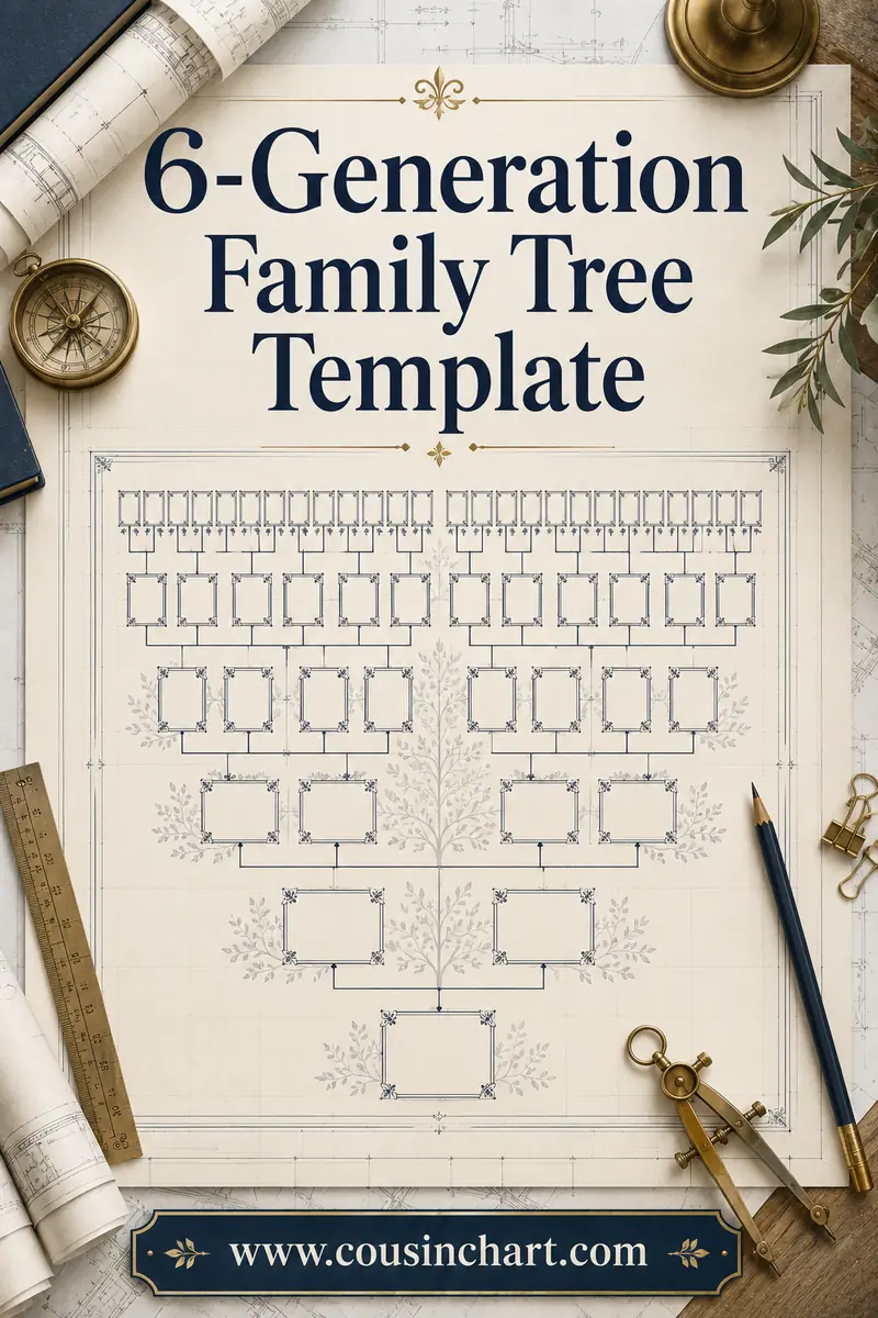 6 Generation Family Tree Template (Free Printable)
