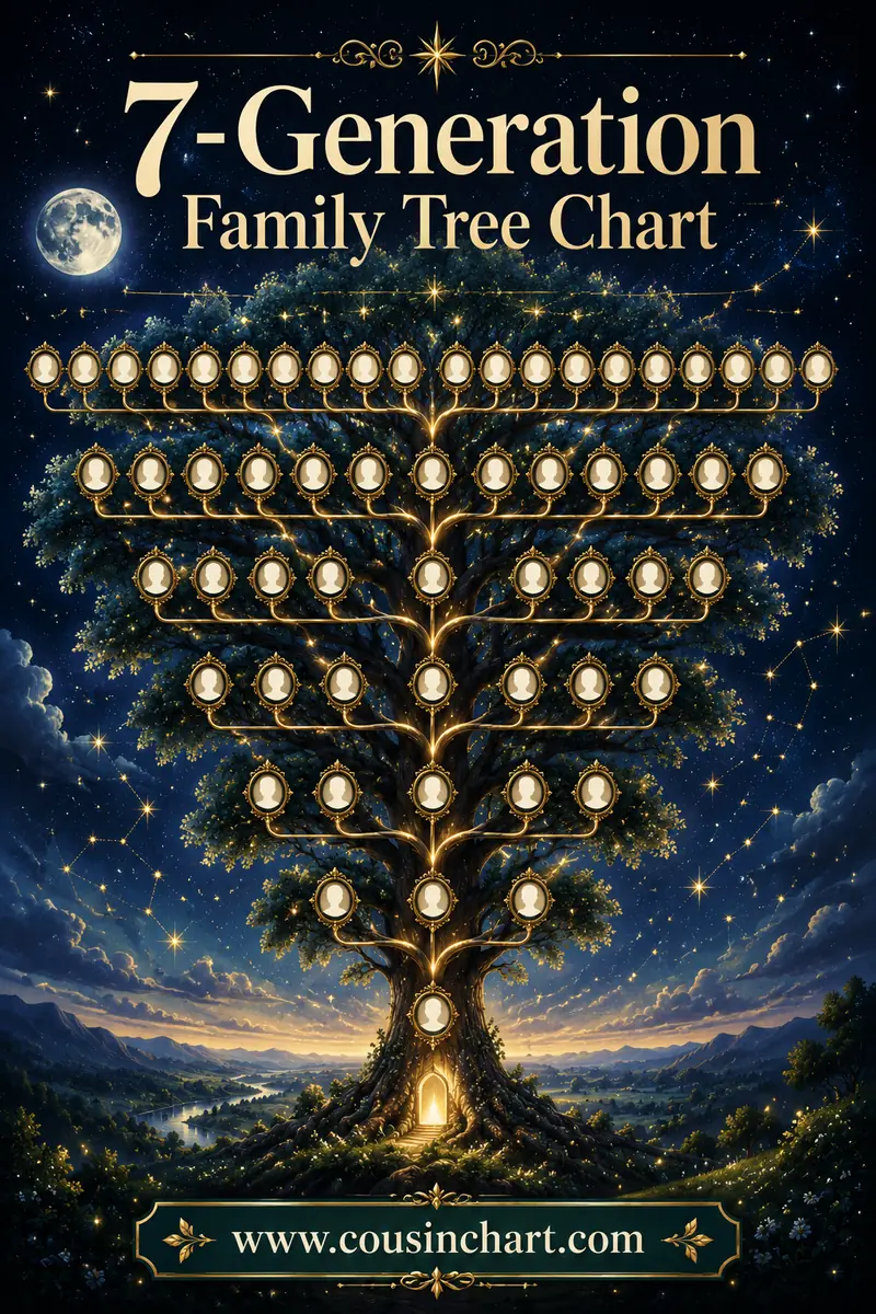 7 Generation Family Tree Chart: 127 Ancestors, and How to Actually Chart Them