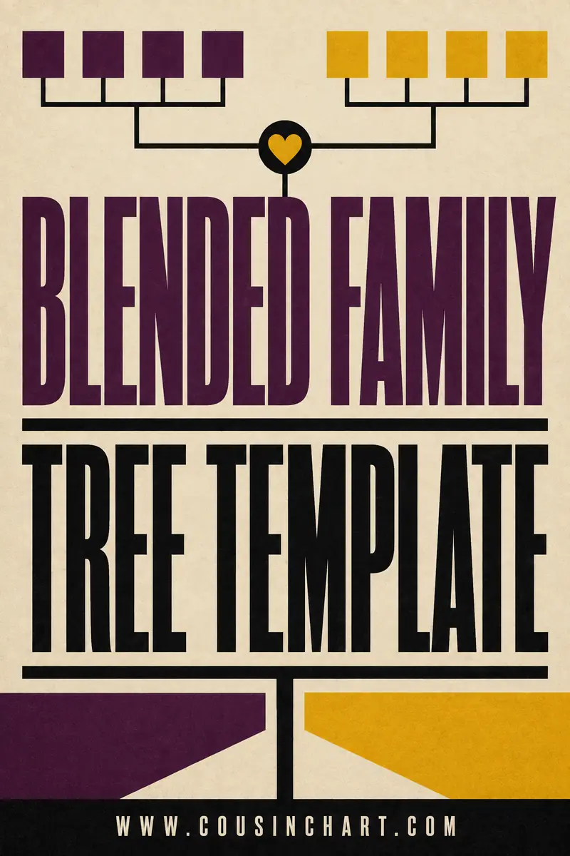 Blended Family Tree Template (Divorce, Remarriage, Step-Family)