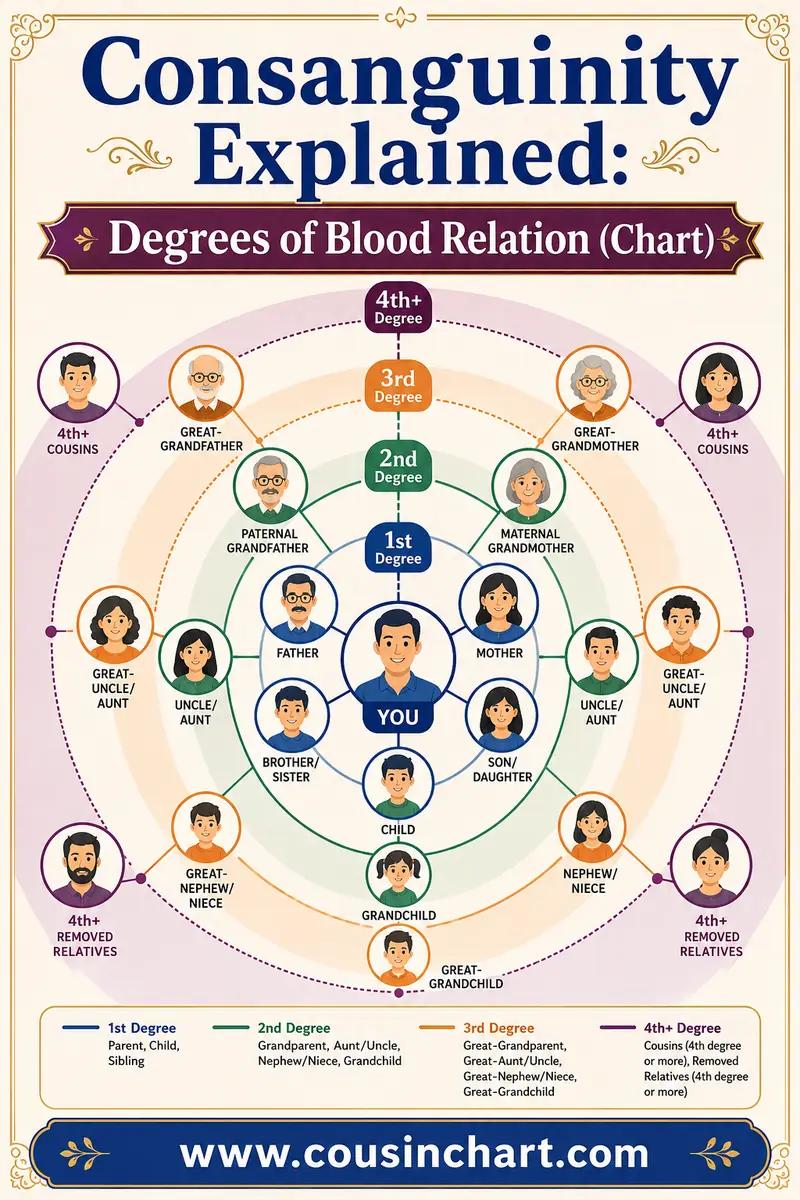 Consanguinity Explained: Degrees of Blood Relation (Chart)