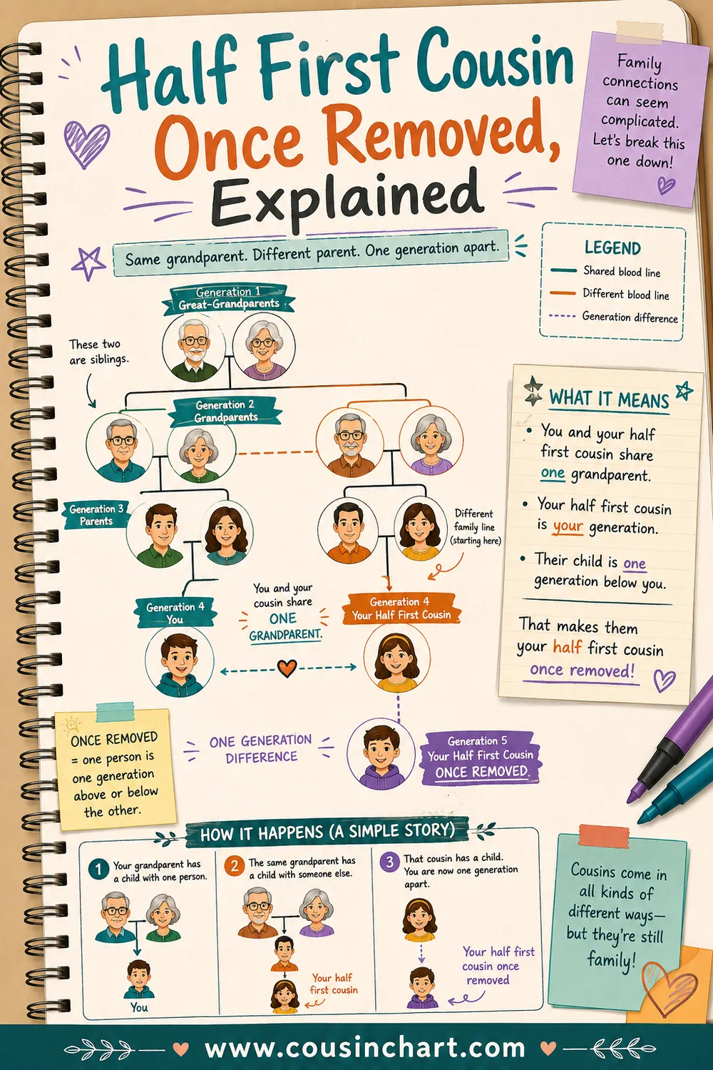 Half First Cousin Once Removed, Explained