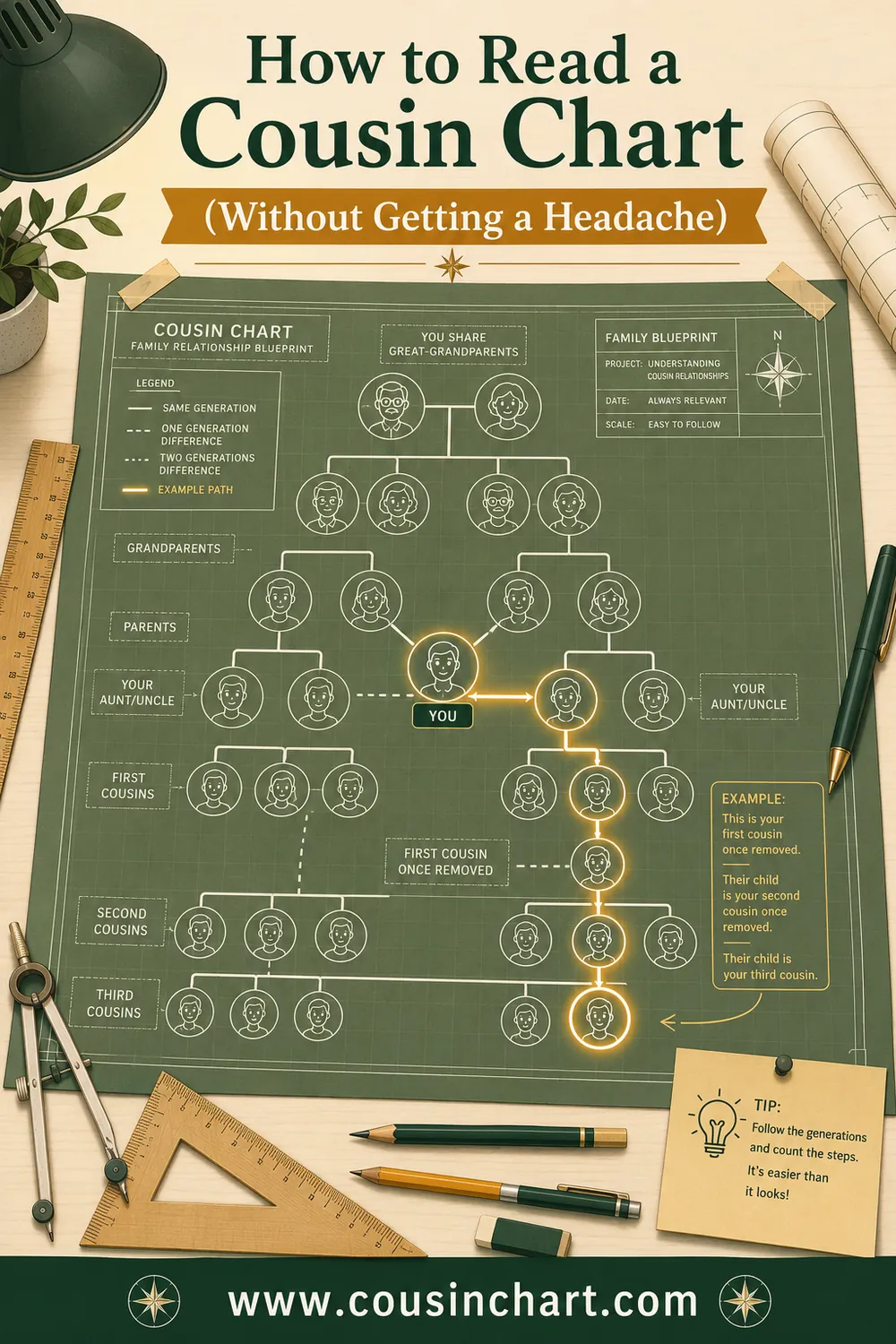 How to Read a Cousin Chart (Without Getting a Headache)
