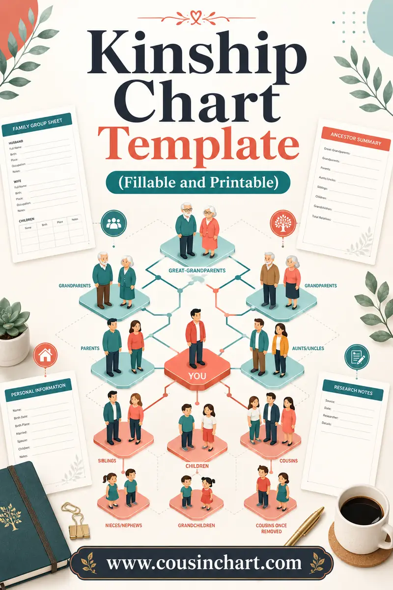Kinship Chart Template (Fillable and Printable)