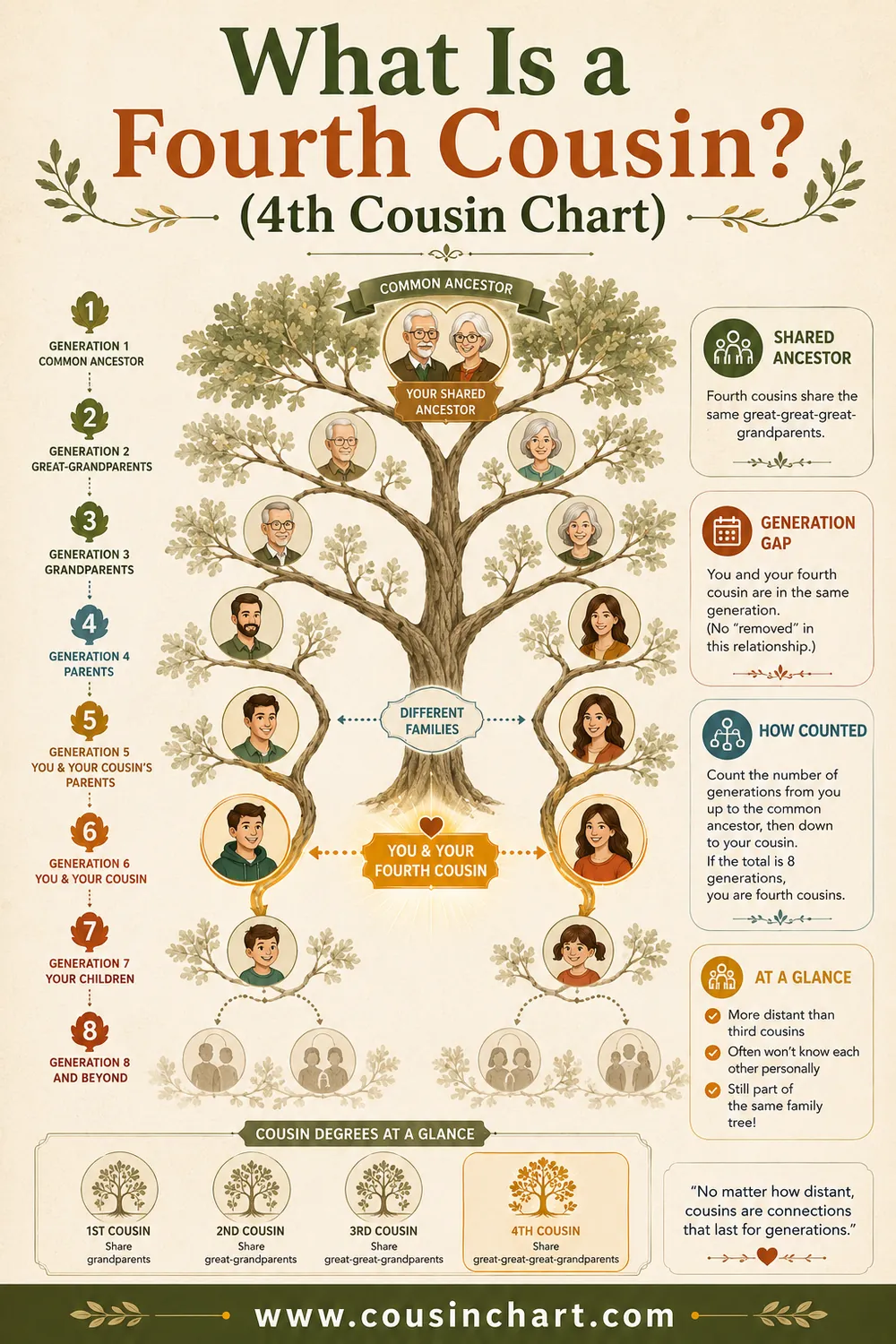 What Is a Fourth Cousin? (4th Cousin Chart)