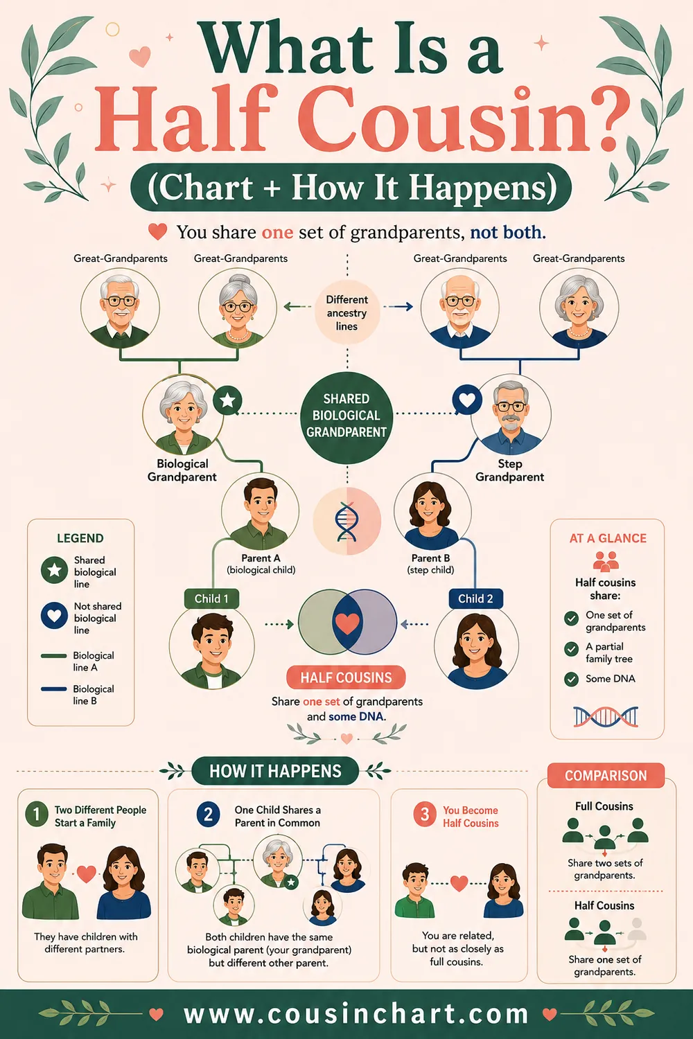 What Is a Half Cousin? (Chart + How It Happens)
