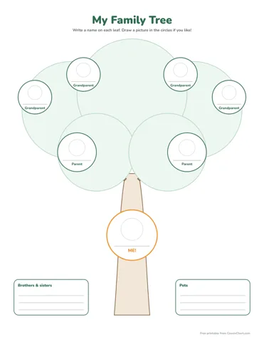 Kids' Family Tree printable preview